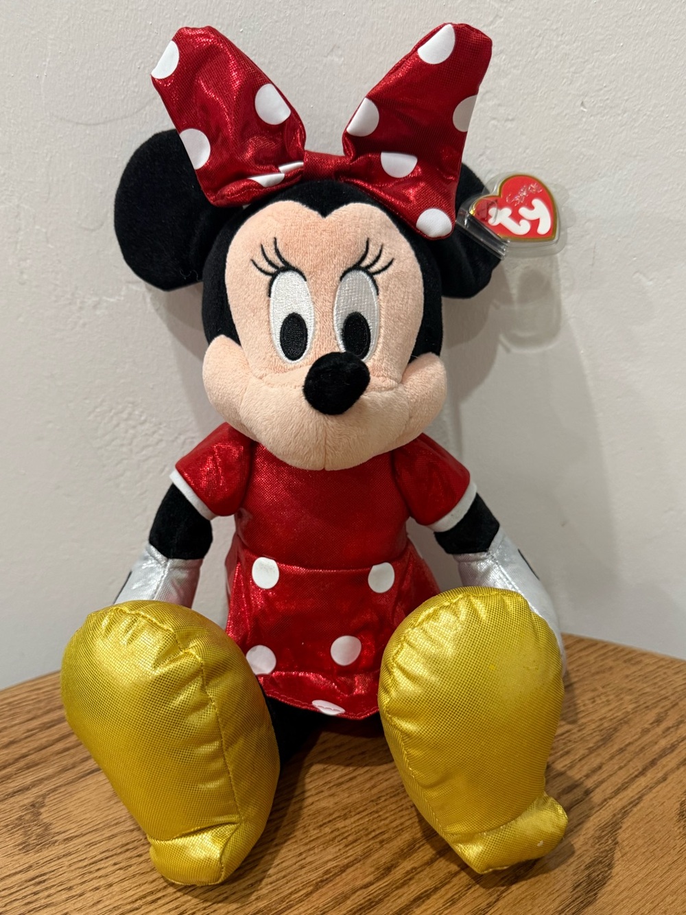 Disney TY Sparkle Minnie Mouse Plush - Red Dress, Yellow Shoes
